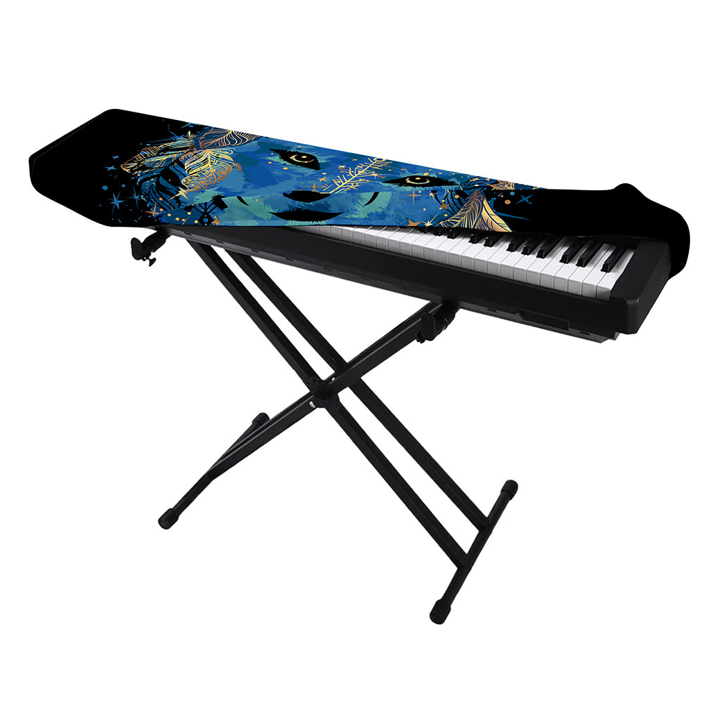 Native American Spiritual Wolf Print Piano Keyboard Cover