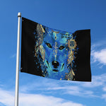 Native American Spiritual Wolf Print Polyester Flag