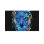 Native American Spiritual Wolf Print Polyester Flag