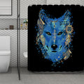 Native American Spiritual Wolf Print Polyester Shower Curtain