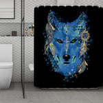 Native American Spiritual Wolf Print Polyester Shower Curtain