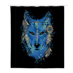 Native American Spiritual Wolf Print Polyester Shower Curtain