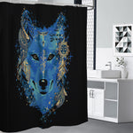 Native American Spiritual Wolf Print Premium Shower Curtain