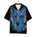 Native American Spiritual Wolf Print Rayon Hawaiian Shirt