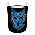 Native American Spiritual Wolf Print Round Laundry Basket
