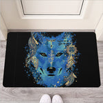 Native American Spiritual Wolf Print Rubber Doormat