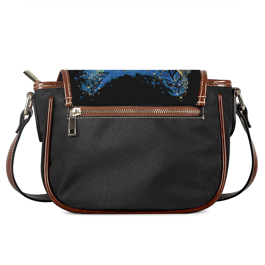 Native American Spiritual Wolf Print Saddle Bag