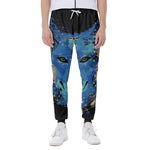 Native American Spiritual Wolf Print Scuba Joggers