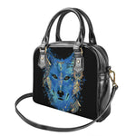 Native American Spiritual Wolf Print Shoulder Handbag