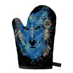 Native American Spiritual Wolf Print Single Oven Mitt