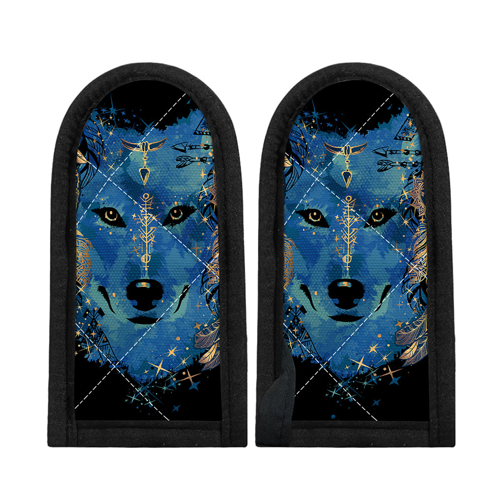 Native American Spiritual Wolf Print Skillet Handle Cover