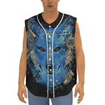 Native American Spiritual Wolf Print Sleeveless Baseball Jersey