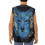Native American Spiritual Wolf Print Sleeveless Baseball Jersey