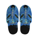 Native American Spiritual Wolf Print Slippers