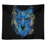 Native American Spiritual Wolf Print Tapestry