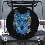 Native American Spiritual Wolf Print Tire Cover