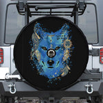 Native American Spiritual Wolf Print Tire Cover With Camera Hole