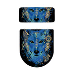 Native American Spiritual Wolf Print Toilet Lid And Tank Cover Set