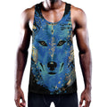 Native American Spiritual Wolf Print Men's Workout Tank Top