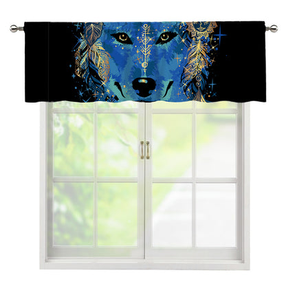 Native American Spiritual Wolf Print Window Valance