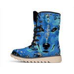 Native American Spiritual Wolf Print Winter Boots