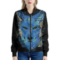 Native American Spiritual Wolf Print Women's Bomber Jacket