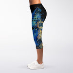 Native American Spiritual Wolf Print Women's Capri Leggings