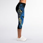 Native American Spiritual Wolf Print Women's Capri Leggings