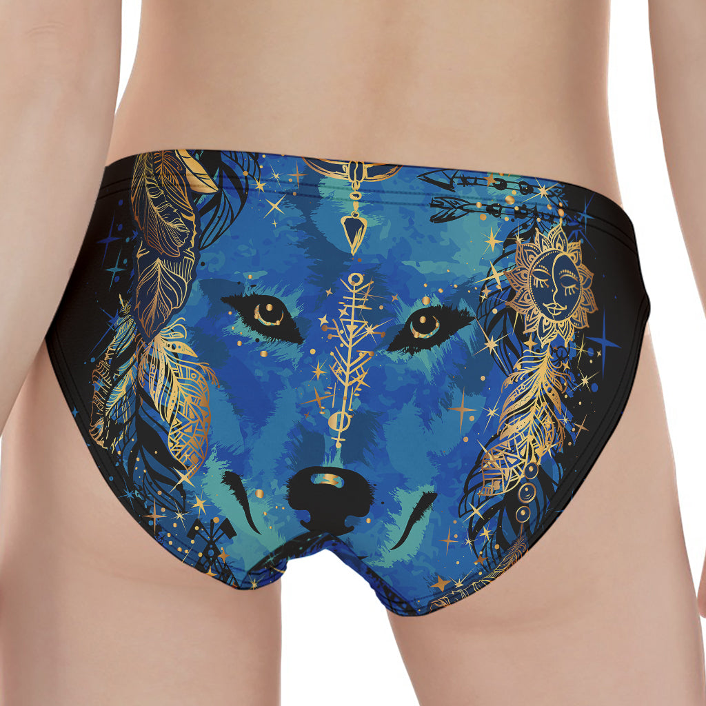 Native American Spiritual Wolf Print Women's Panties