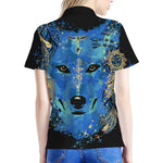 Native American Spiritual Wolf Print Women's Polo Shirt