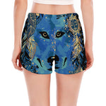 Native American Spiritual Wolf Print Women's Split Running Shorts