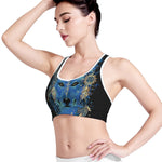 Native American Spiritual Wolf Print Women's Sports Bra