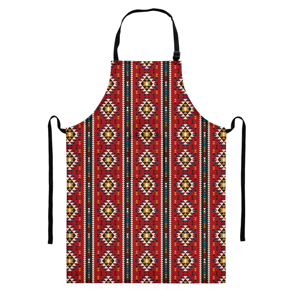 Native American Tribal Pattern Print Bib Apron With Pocket