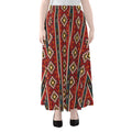 Native American Tribal Pattern Print Chiffon Maxi Skirt