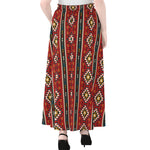 Native American Tribal Pattern Print Chiffon Maxi Skirt