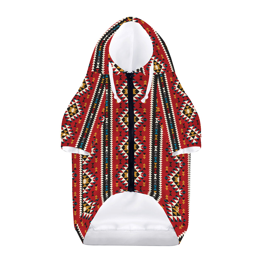 Native American Tribal Pattern Print Dog Zip Up Hoodie
