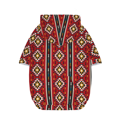 Native American Tribal Pattern Print Dog Zip Up Hoodie