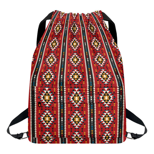Native American Tribal Pattern Print Drawstring Backpack