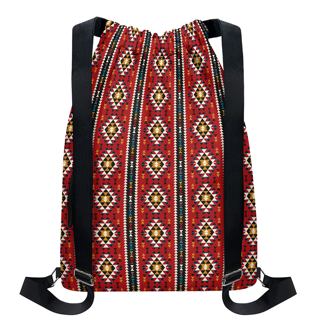 Native American Tribal Pattern Print Drawstring Backpack