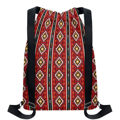 Native American Tribal Pattern Print Drawstring Backpack