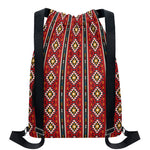 Native American Tribal Pattern Print Drawstring Backpack