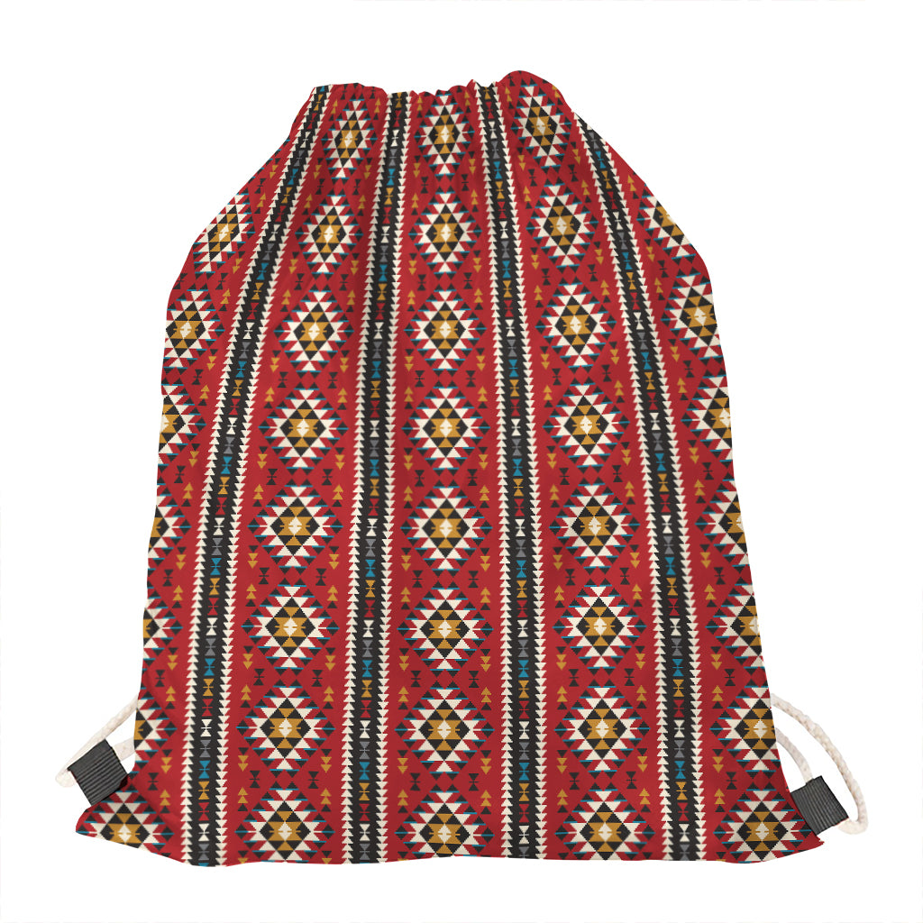 Native American Tribal Pattern Print Drawstring Bag