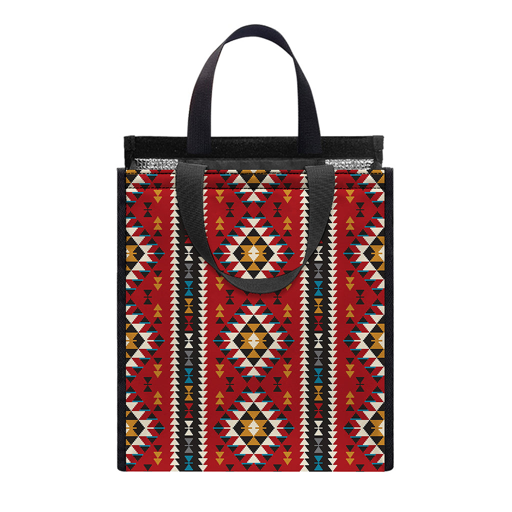 Native American Tribal Pattern Print Insulated Lunch Tote
