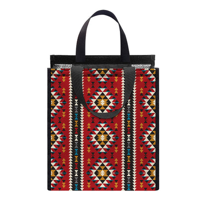 Native American Tribal Pattern Print Insulated Lunch Tote