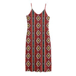 Native American Tribal Pattern Print Jersey Midi Cami Dress