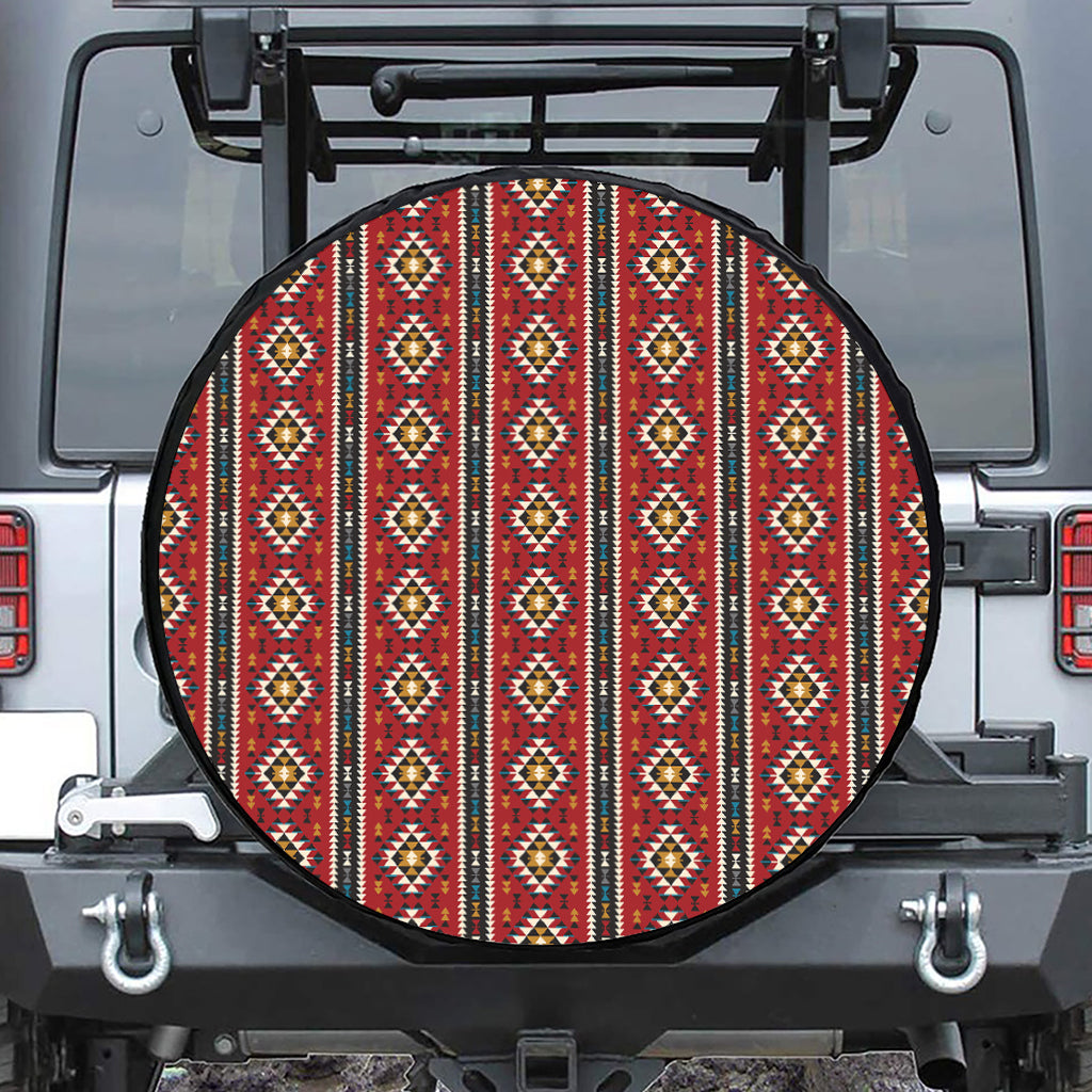 Native American Tribal Pattern Print Leather Spare Tire Cover