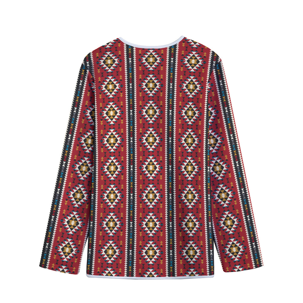 Native American Tribal Pattern Print Long Sleeve Short Coat