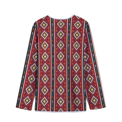 Native American Tribal Pattern Print Long Sleeve Short Coat
