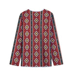Native American Tribal Pattern Print Long Sleeve Short Coat