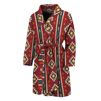 Native American Tribal Pattern Print Men's Bathrobe
